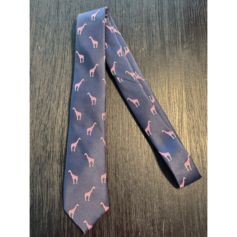 Men's EXPRESS Navy with Pink Giraffes Neck Tie Polyester